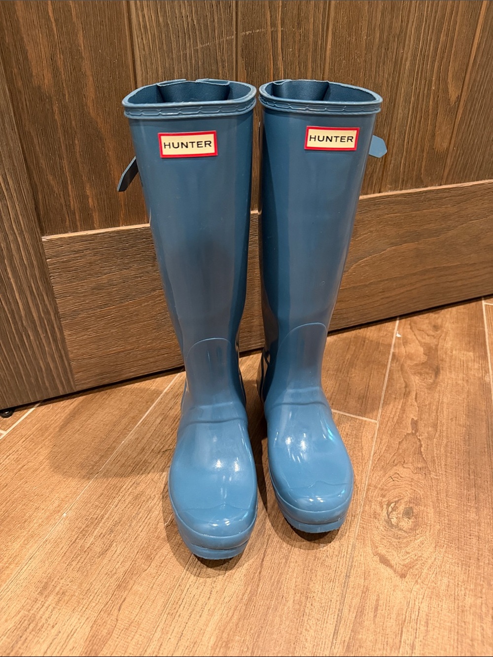 Hunter Glossy Light Blue Tall Rain Boots